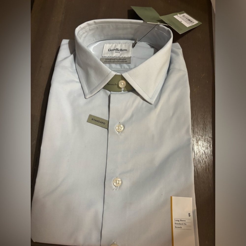 Goodfellow & Co Men’s Light Blue Performance Dress Shirt Sz S NWT